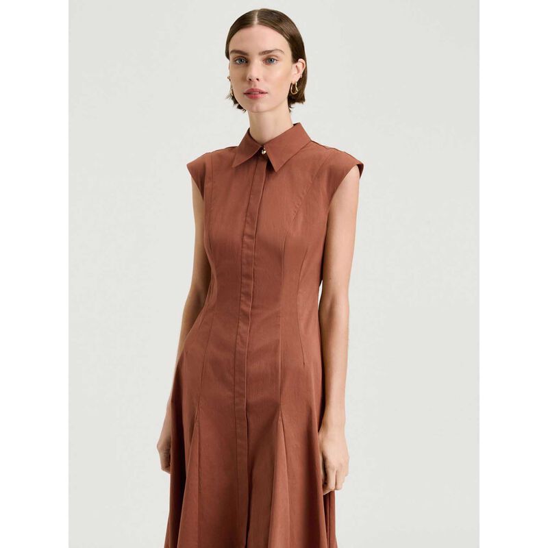 Veronika Maine Cotton Nylon A Line Shirtdress image number 3